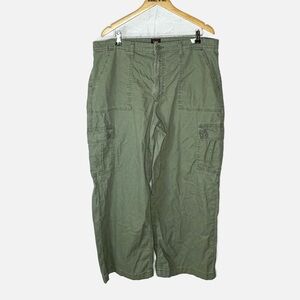 💚Womens Lee Plus Size 18 Green Flex Utility Carpenter Pants Cotton Stretch Cargo